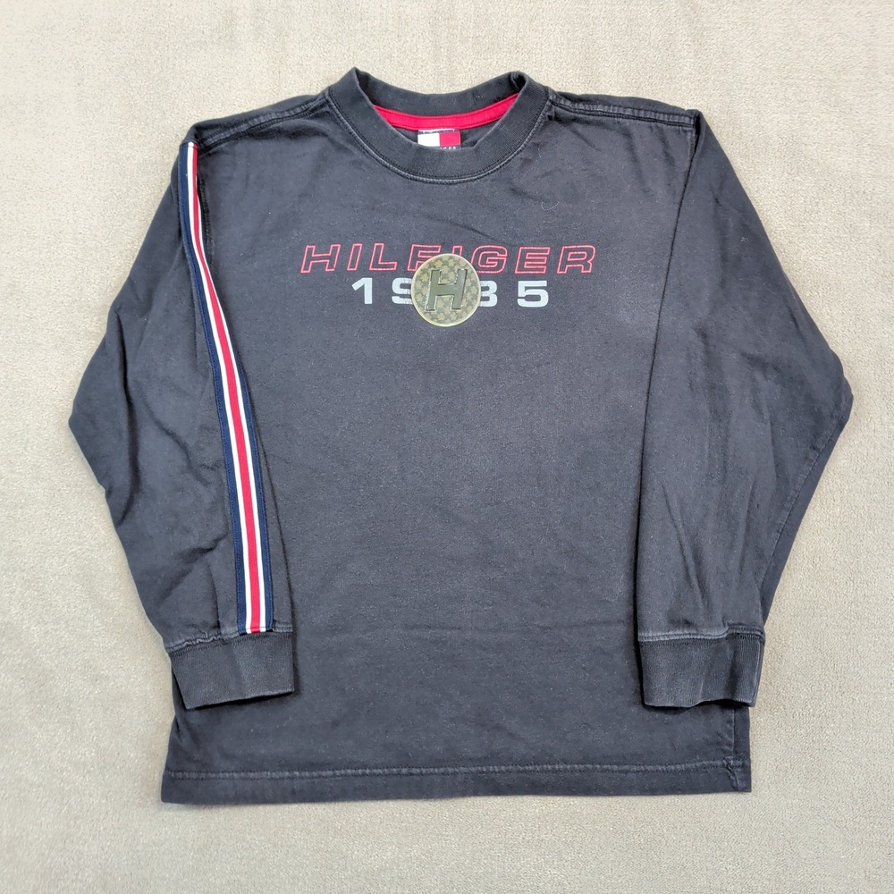 Tommy Hilfiger Vintage 2004 Long Sleeve Shirt Small Black Cotton Y2K Streetwear — photo 2